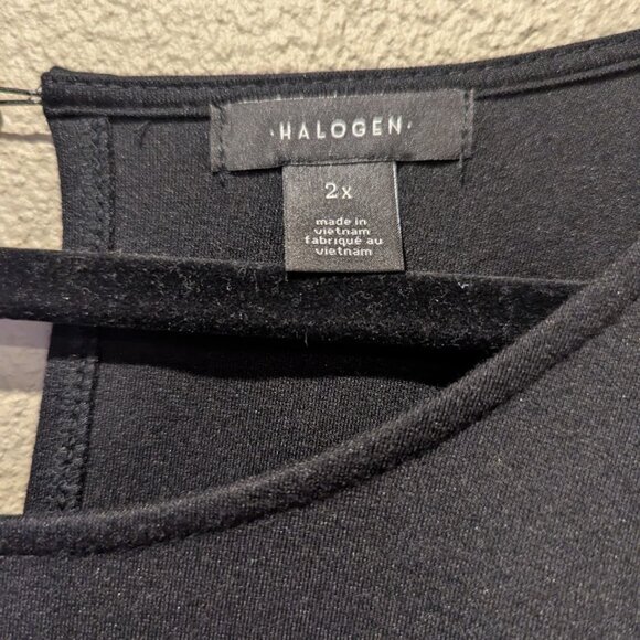 Halogen * Women’s Gathered Midi Dress * Size 2X – Black (NWT) 🖤 - Picture 3 of 7